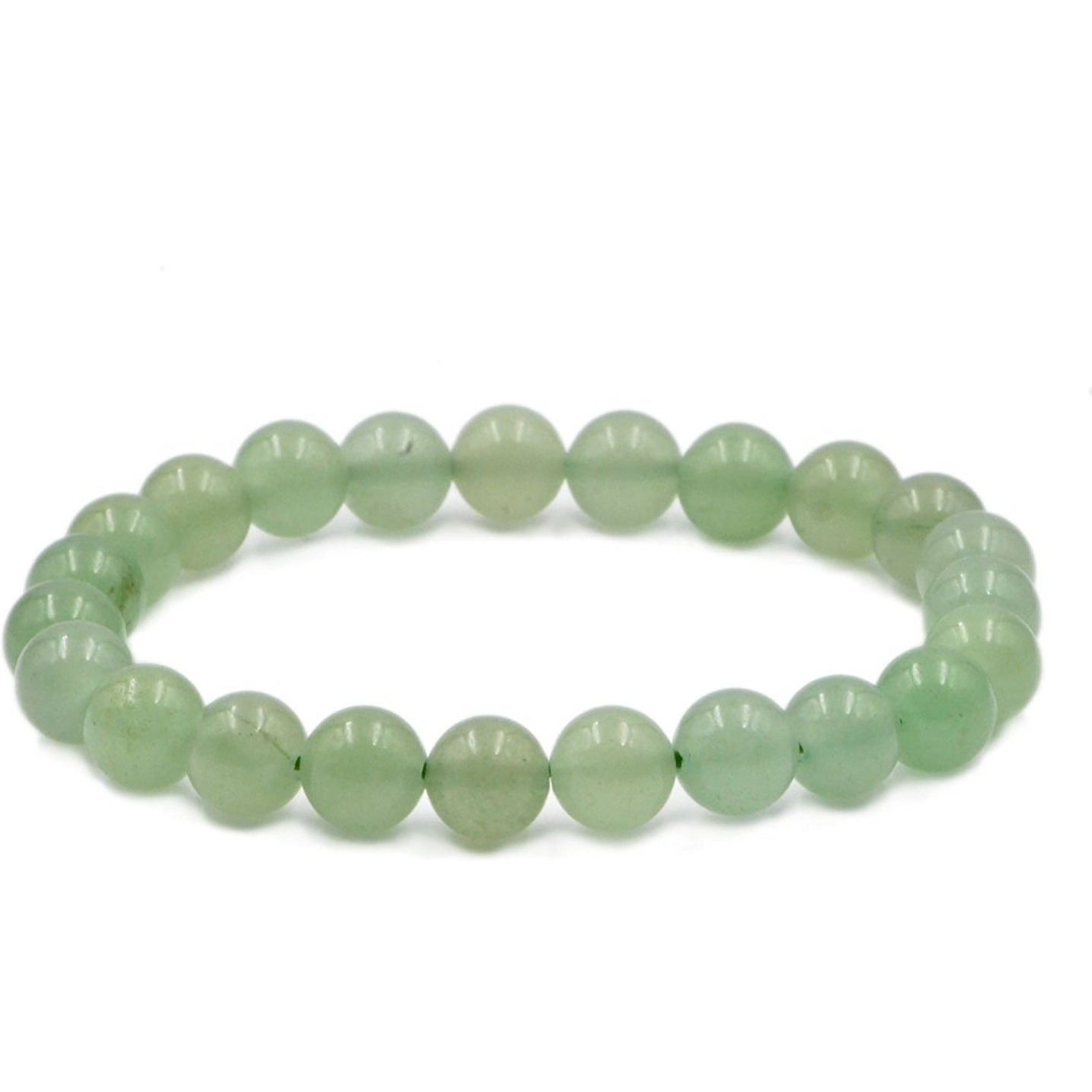 Winmaarc Green Aventurine Natural Gemstone Round Beads Stretch Bracelet Healing Reiki 8mm