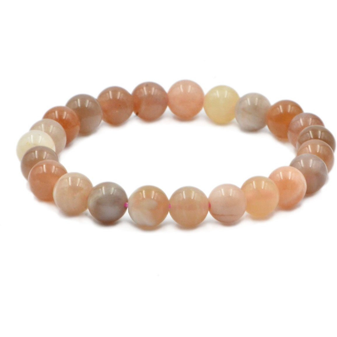 Winmaarc Multi Sunstone Natural Gemstone Round Beads Stretch Bracelet Healing Reiki 8mm