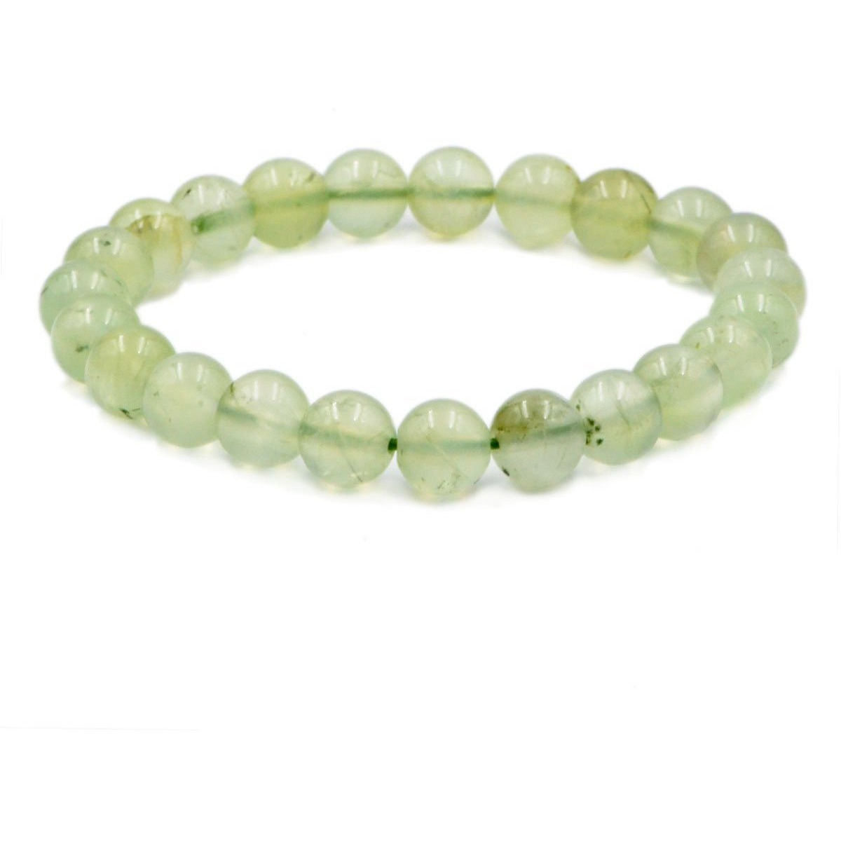Winmaarc Prehnite Natural Gemstone Round Beads Stretch Bracelet Healing Reiki 8mm