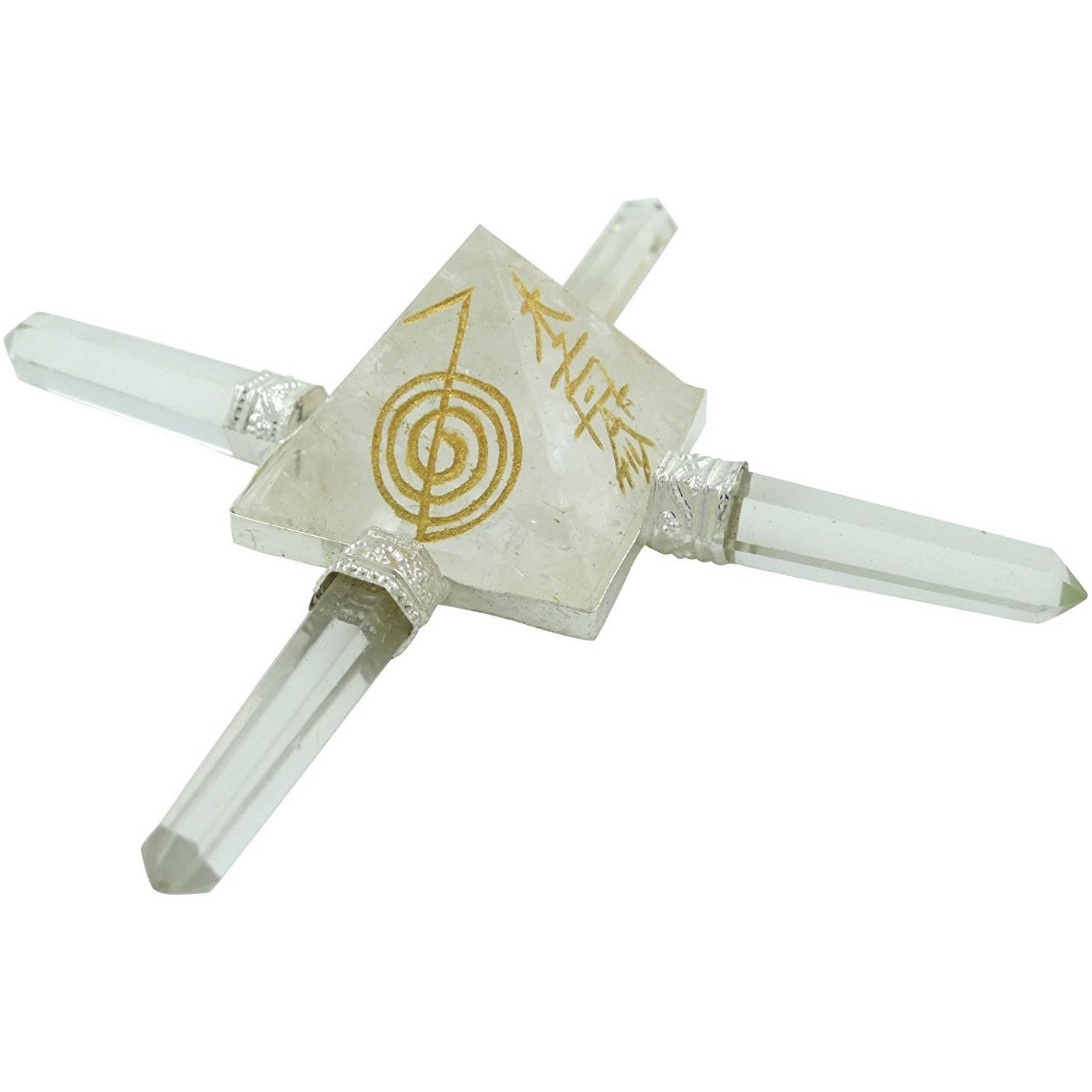 Winmaarc Reiki Healing Crystal Quartz Pyramid Chakra Balancing Therapy 4 Points Spiritual Energy Generator