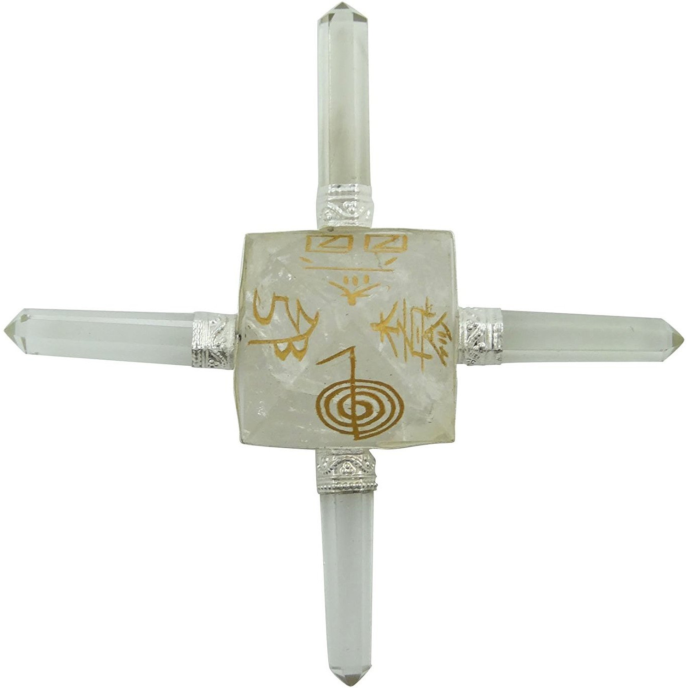 Winmaarc Reiki Healing Crystal Quartz Pyramid Chakra Balancing Therapy 4 Points Spiritual Energy Generator