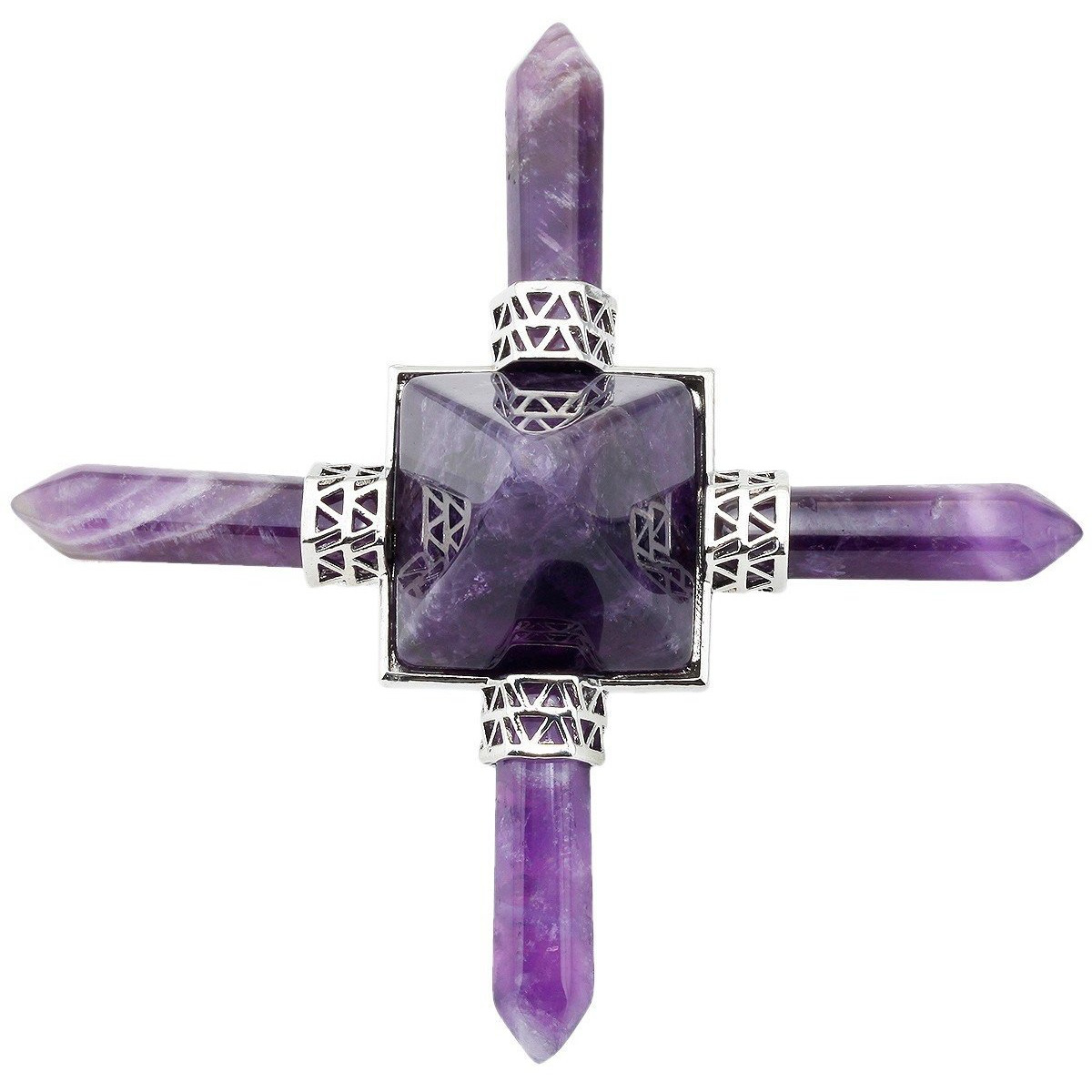 Winmaarc Amethyst Pyramid Energy Generator,Reiki Chakra Healing Crystal Stone