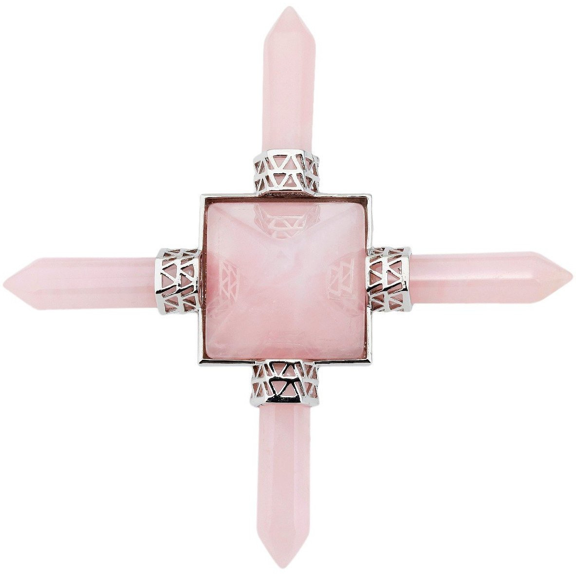 Winmaarc Rose Quartz Pyramid Energy Generator,Reiki Chakra Healing Crystal Stone