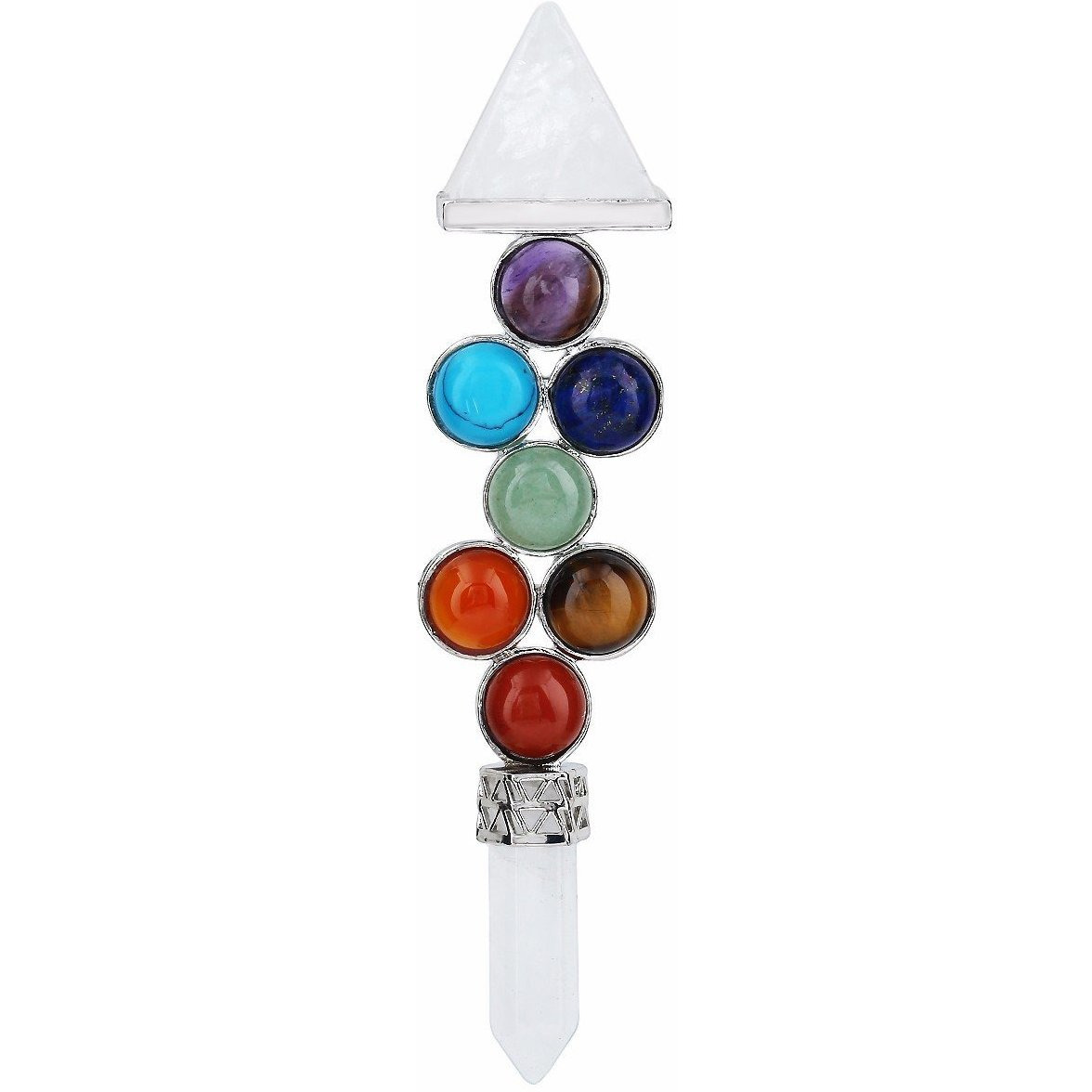 Winmaarc 7 Chakra Beads Reiki Pyramid Wand Stick Point for Balancing Energy,Meditation,Crystal Healing