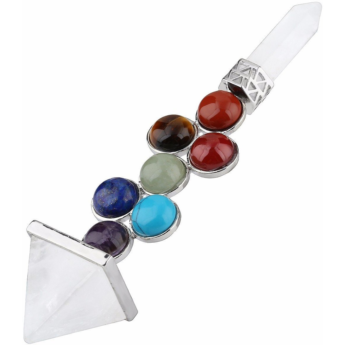 Winmaarc 7 Chakra Beads Reiki Pyramid Wand Stick Point for Balancing Energy,Meditation,Crystal Healing