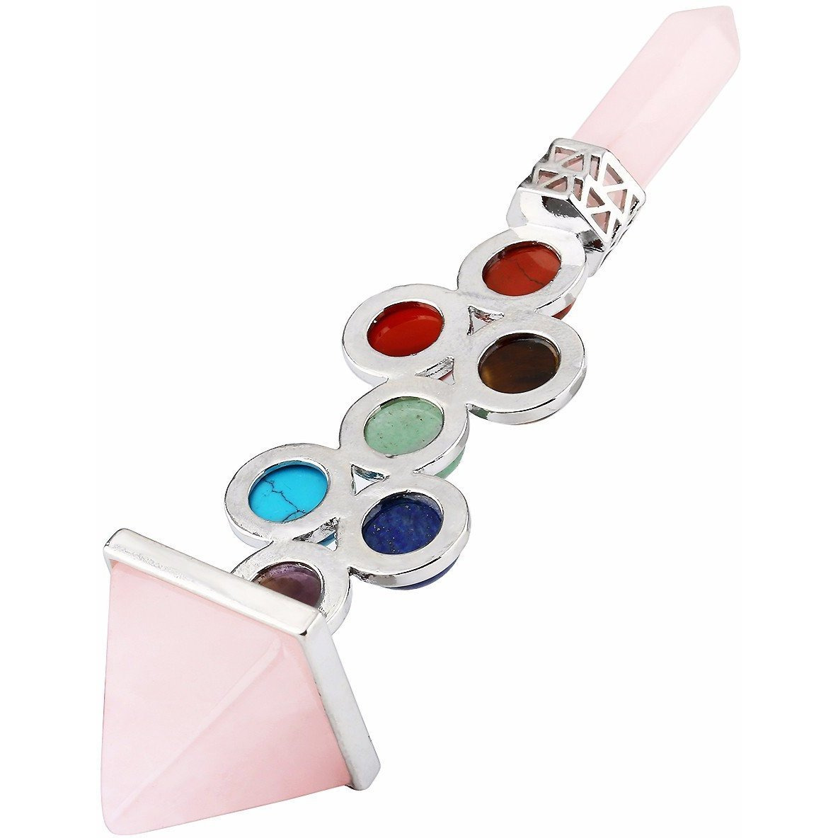 Winmaarc 7 Chakra Beads Reiki Pyramid Wand Stick Point for Balancing Energy,Meditation,Crystal Healing