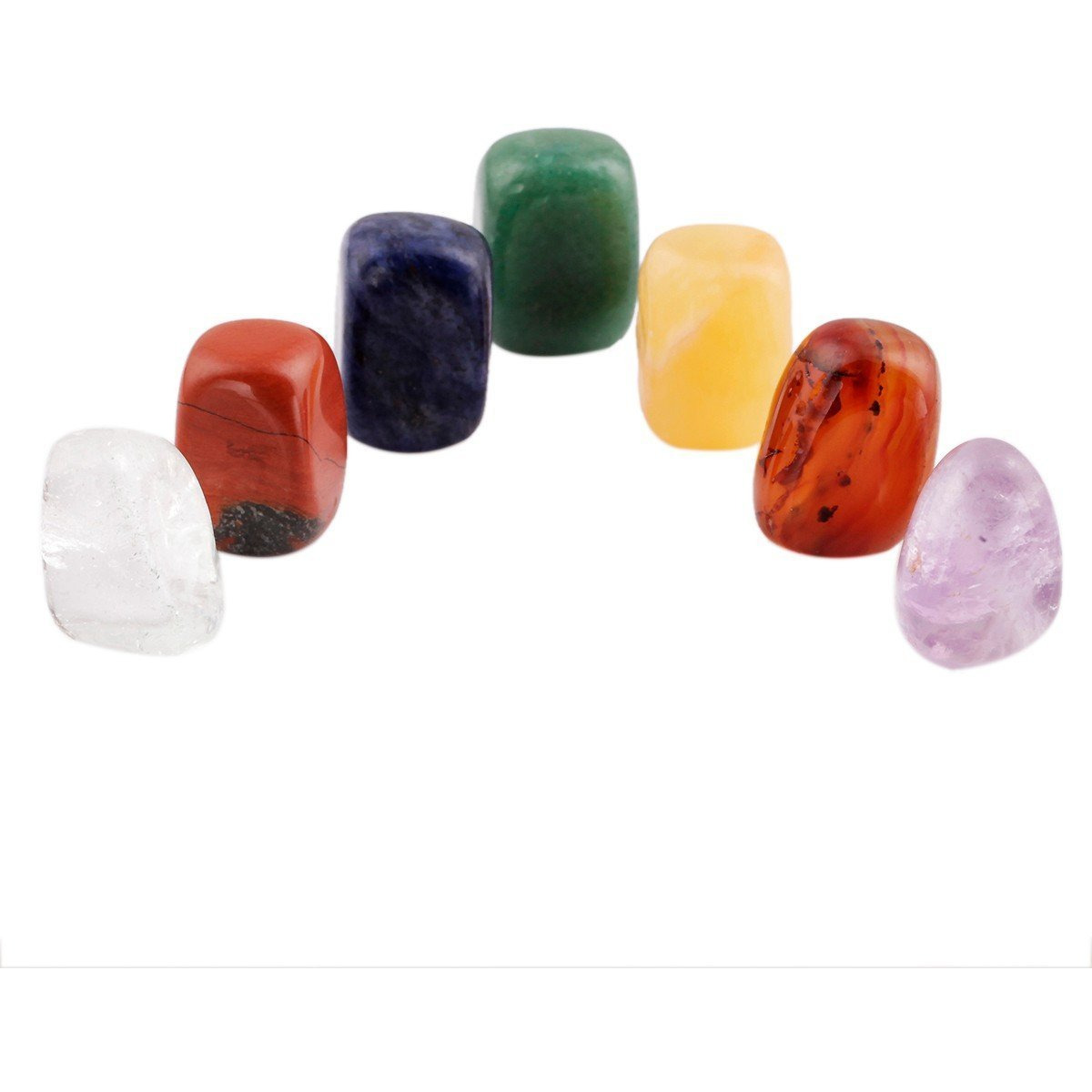 Winmaarc Healing Crystal 7 pcs Mixed 7 Chakra Stones Palm Stone Reiki Balancing