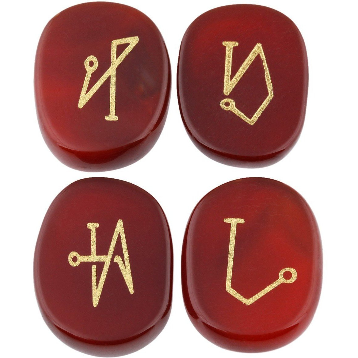 Winmaarc Healing Crystal 4 pcs Engraved Angel Symbol Palm Stones Reiki Balancing