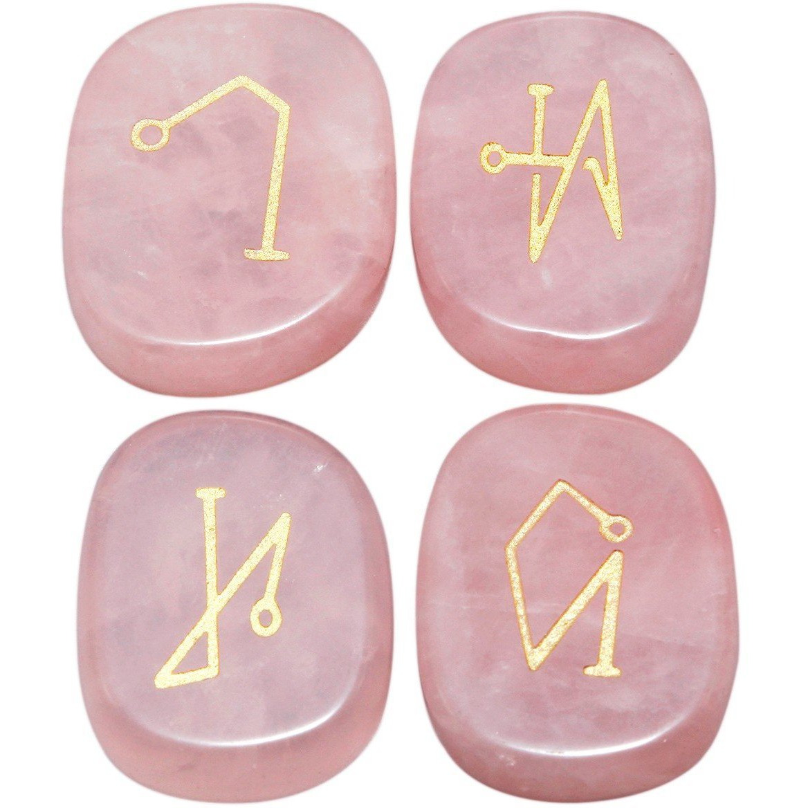 Winmaarc Healing Crystal 4 pcs Engraved Angel Symbol Palm Stones Reiki Balancing