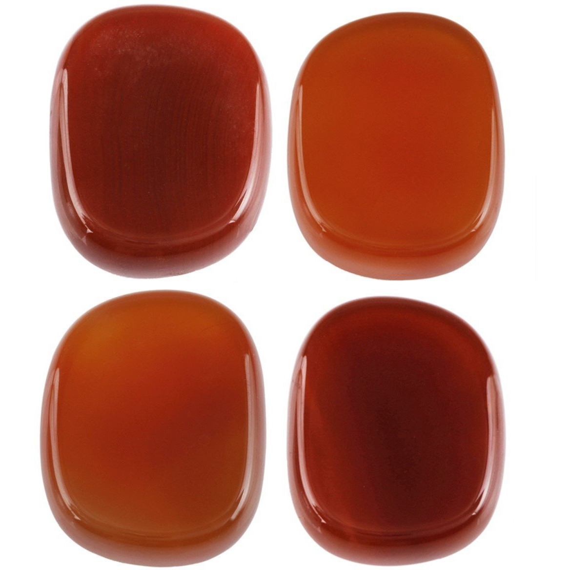 Winmaarc Healing Crystal Carnelian 4 pcs Engraved Chakra Stones Palm Stone Reiki Balancing