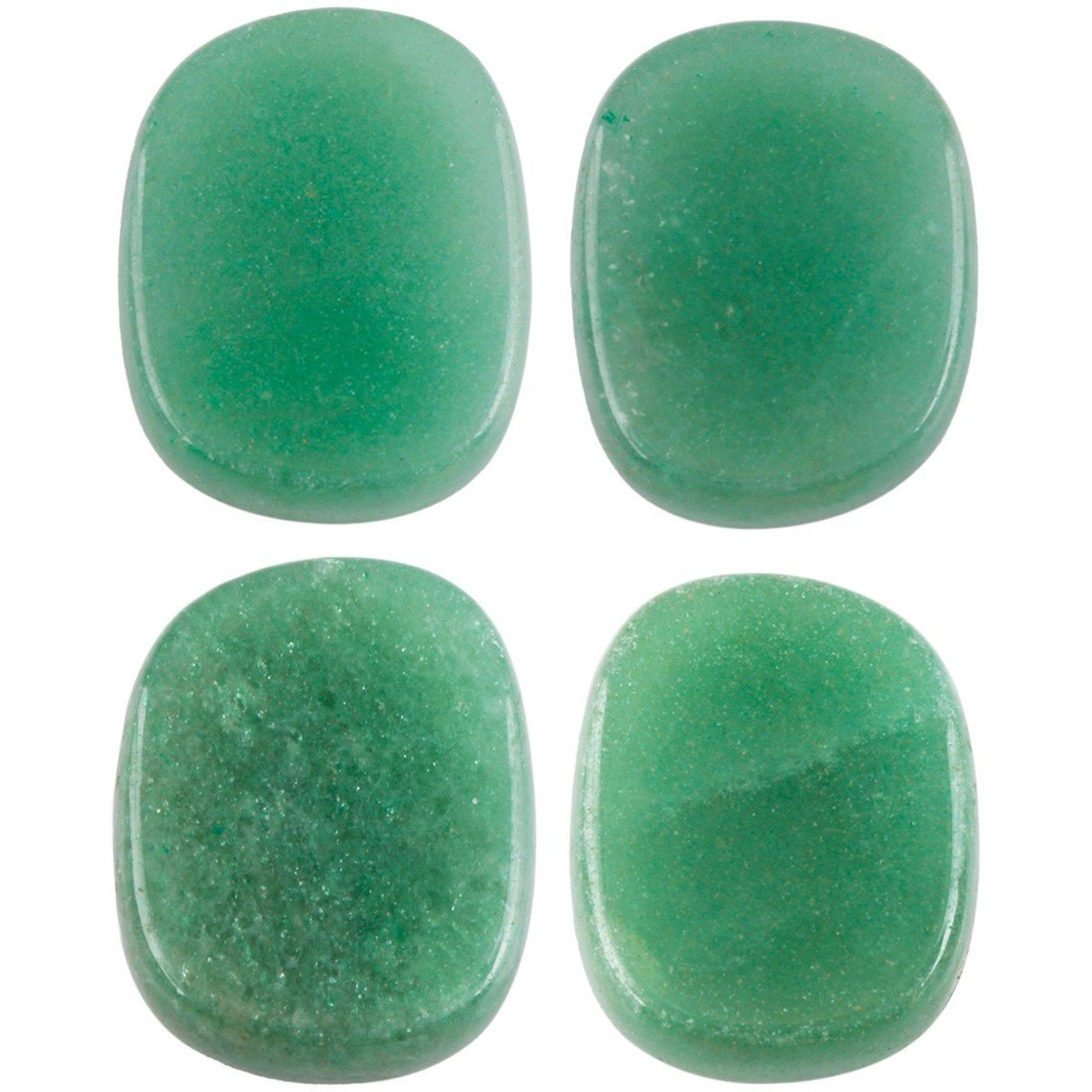 Winmaarc Healing Crystal Green Adventurine 4 pcs Engraved Chakra Stones Palm Stone Reiki Balancing