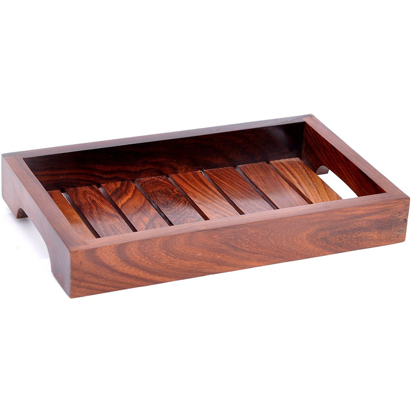 Winmaarc Handmade Wooden Serving Tray for Dining Tableware, Table Dcor, Kitchen Serveware Accessory, Breakfast Coffee Tray, Butler Serving Trays 10x6 inch