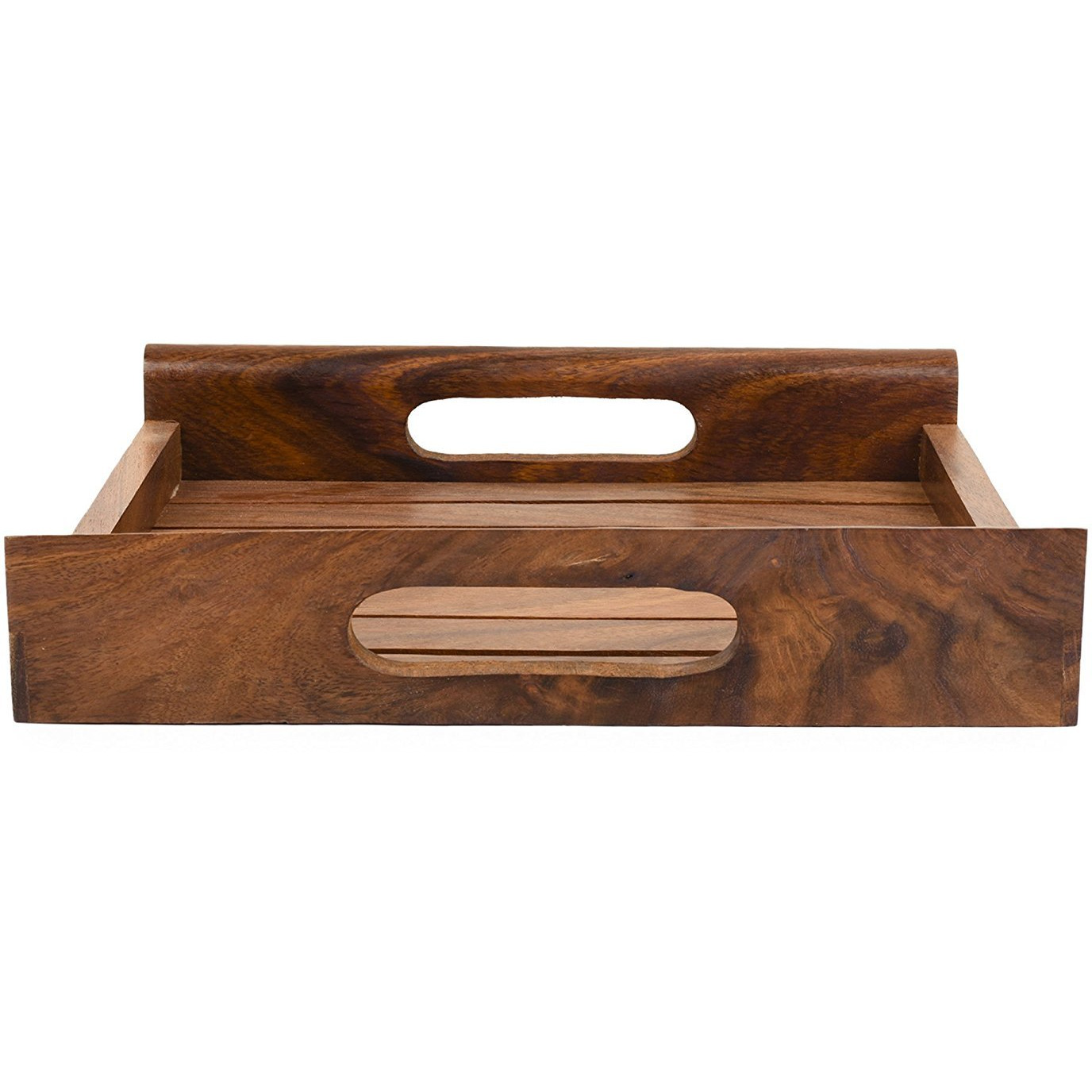 Winmaarc Handmade Wooden Serving Tray for Dining Tableware, Table Dcor, Kitchen Serveware Accessory, Breakfast Coffee Tray, Butler Serving Trays 10x10 inch