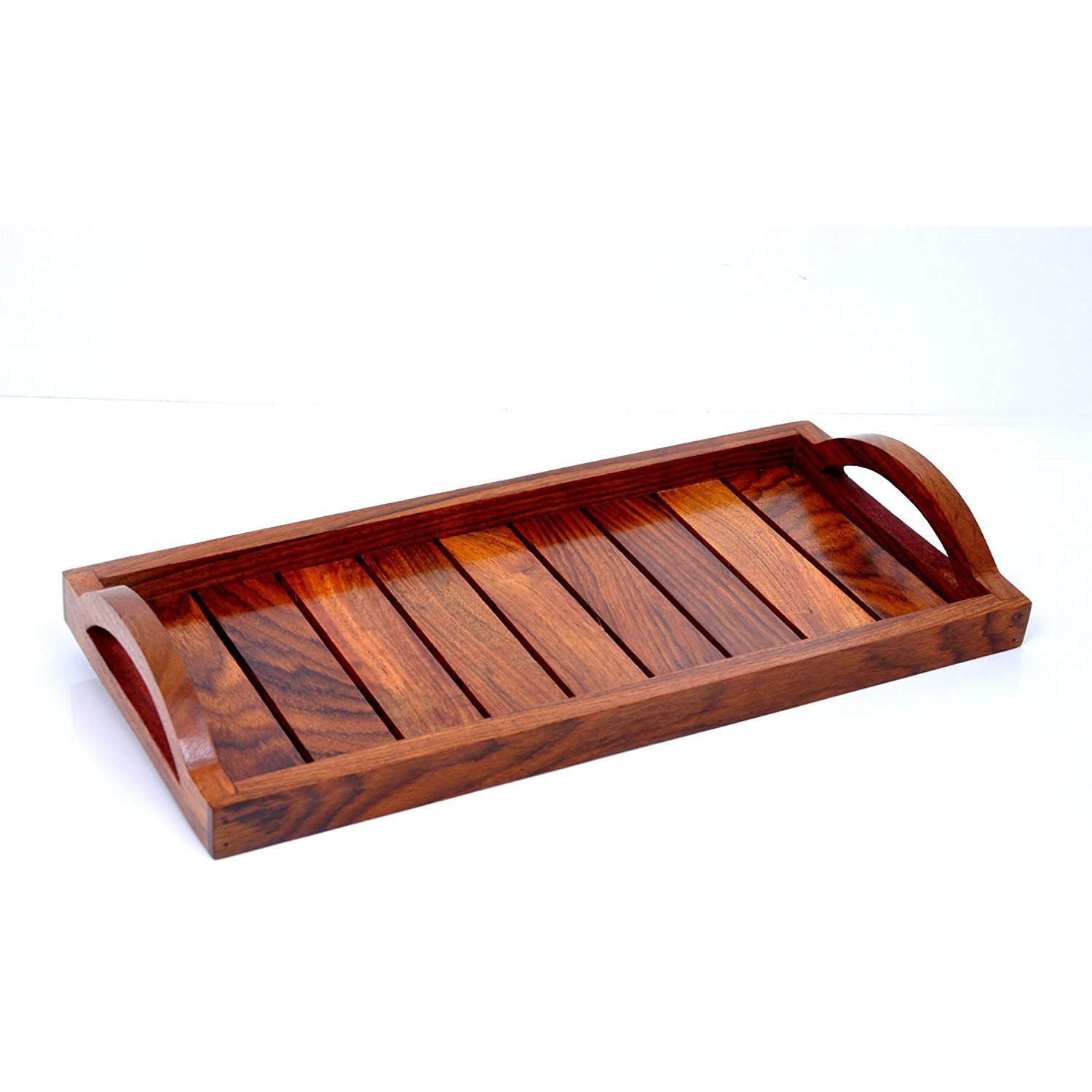 Winmaarc Handmade Wooden Serving Tray for Dining Tableware, Table Dcor, Kitchen Serveware Accessory, Breakfast Coffee Tray, Butler Serving Trays 13x6 inch
