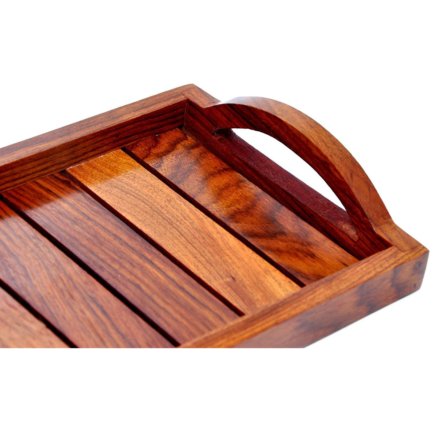 Winmaarc Handmade Wooden Serving Tray for Dining Tableware, Table Dcor, Kitchen Serveware Accessory, Breakfast Coffee Tray, Butler Serving Trays 13x6 inch