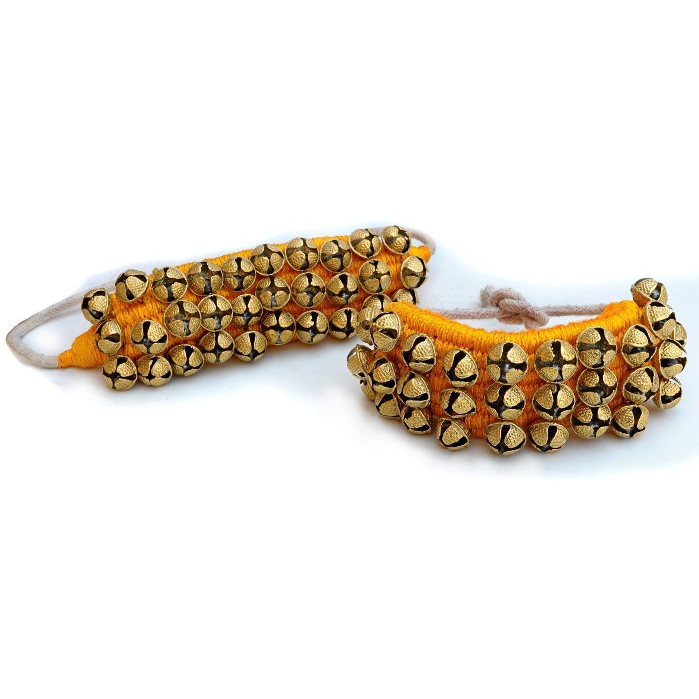 Winmaarc Handmade Indian Classical Ghungroo Dance Accessories Bharatnatyam, Kuchipudi, Odissi Ghungru For Dancers Feet (30 bells + 30 bells)