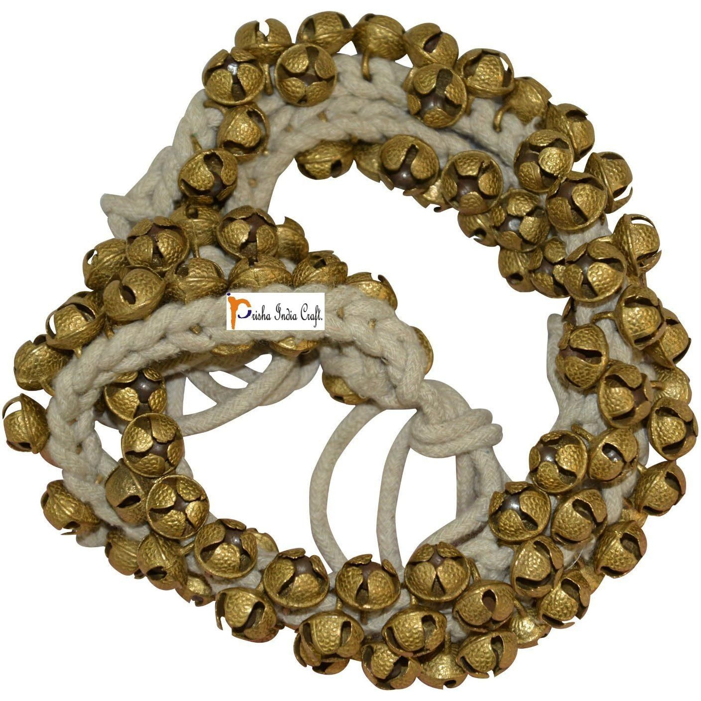 Prisha India Craft Kathak Ghungroo Pair, (100+100) (16 No. Ghungroo) Big Bells