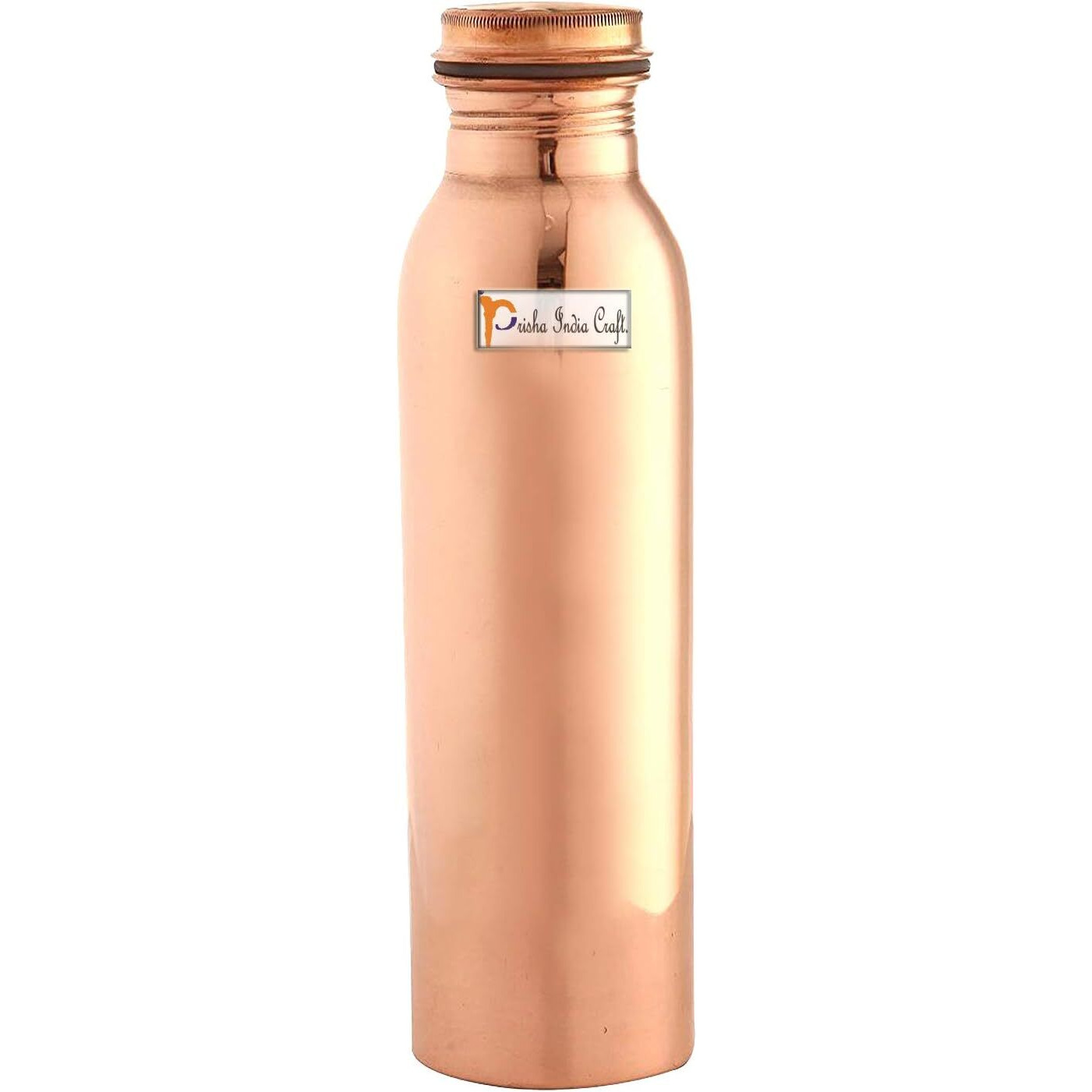 Prisha India Craft Copper Bottle, Capacity 900 ML