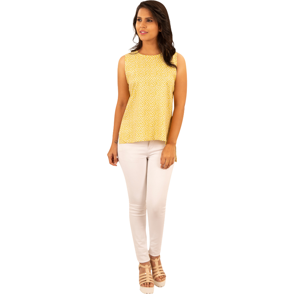 Pink Flamingo Clothing Yellow High- Low Tank Top