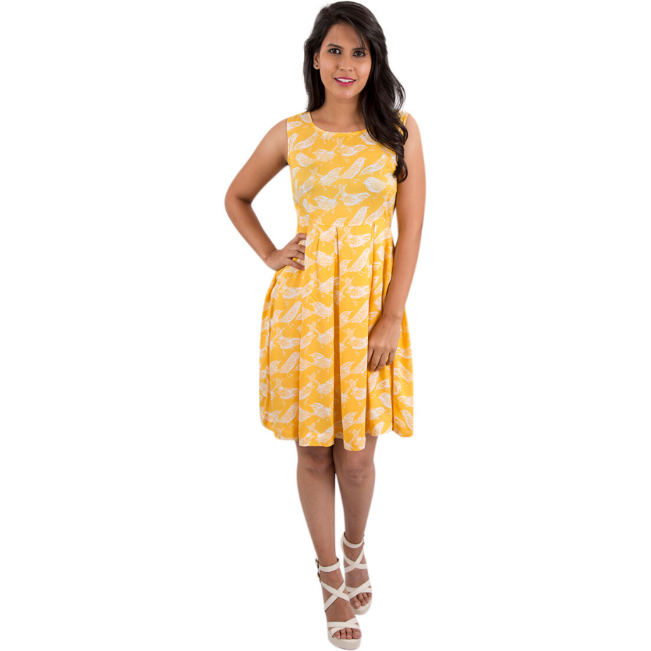 Pink Flamingo Clothing Yellow Sparrow Dress S (Size: Small)