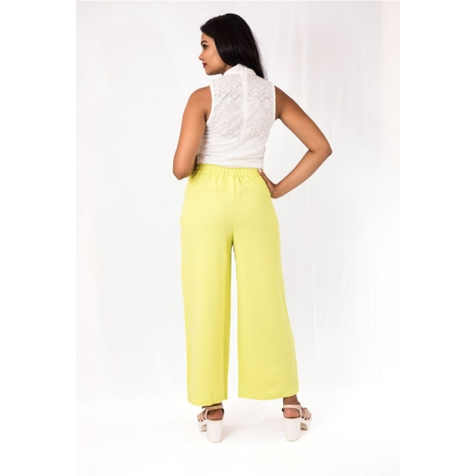 Pink Flamingo Clothing Lemon Green Palazzos L (Size Large)
