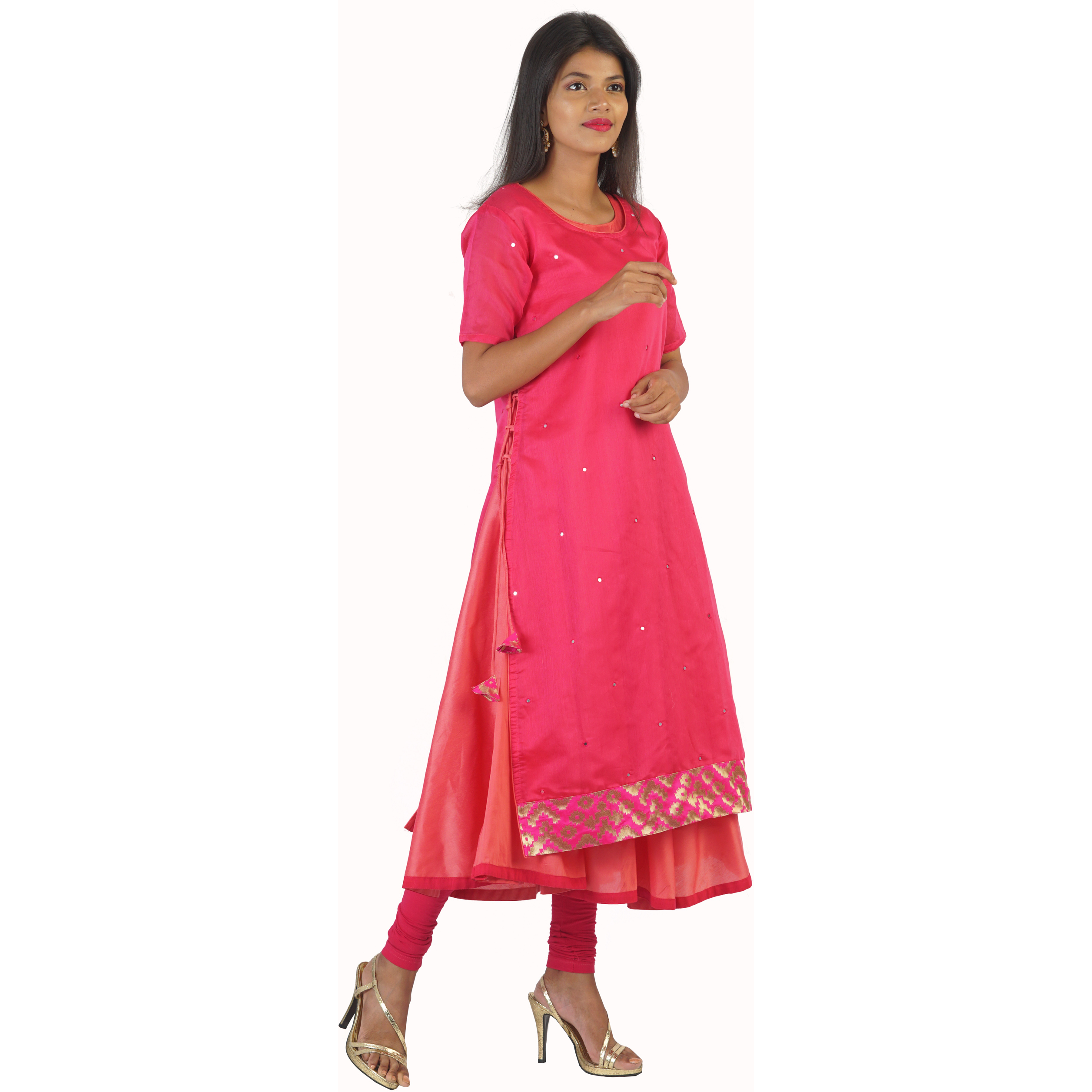 Pink Flamingo Clothing Celestial Pink Two Piece Kurta Dress XXL (Size: XX-Large)