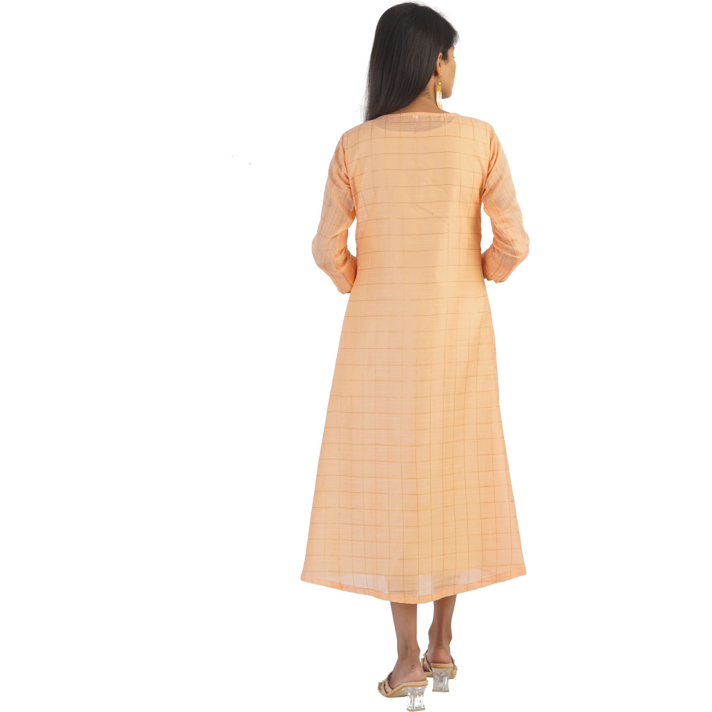 Pink Flamingo Clothing Peach Princess Two Piece Kurta Dress S (Size Small)