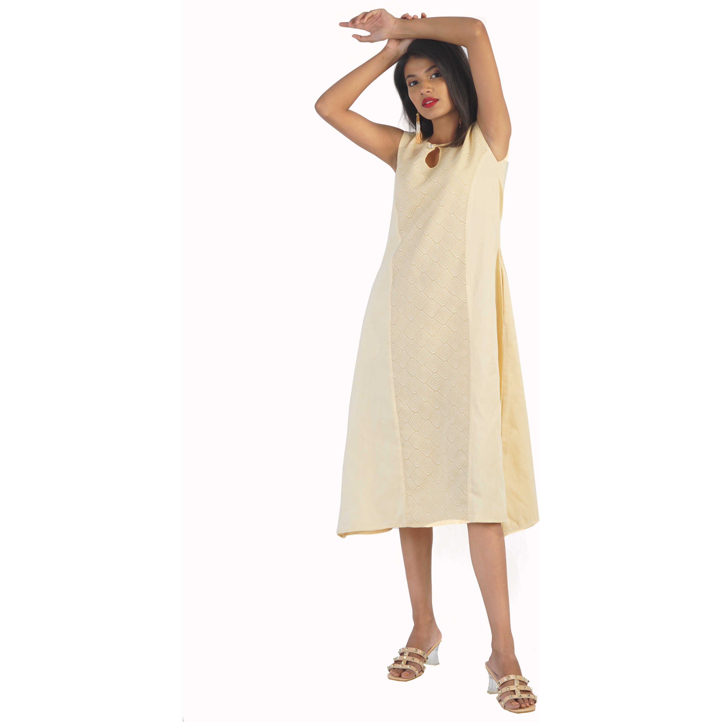 Pink Flamingo Clothing Peach Princess Two Piece Kurta Dress S (Size Small)
