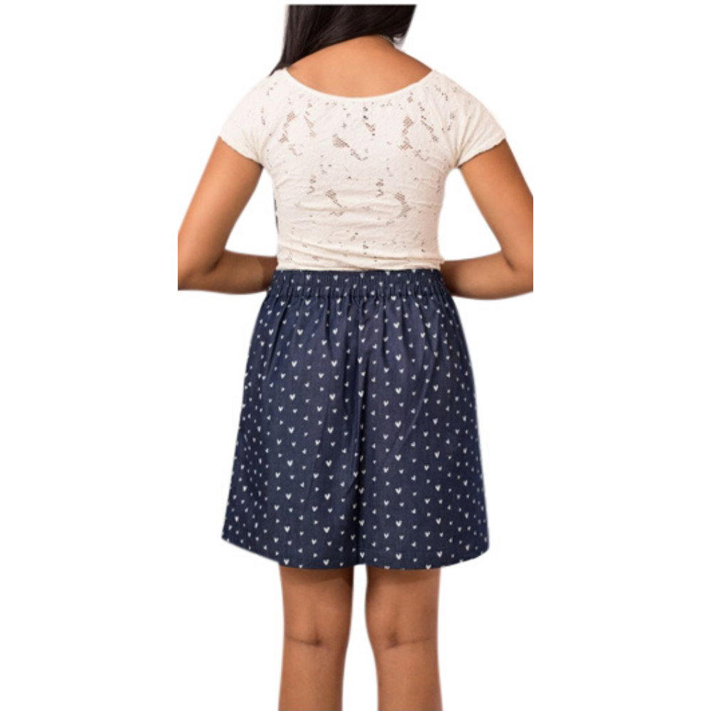 Pink Flamingo Clothing I Heart Denim Skirt