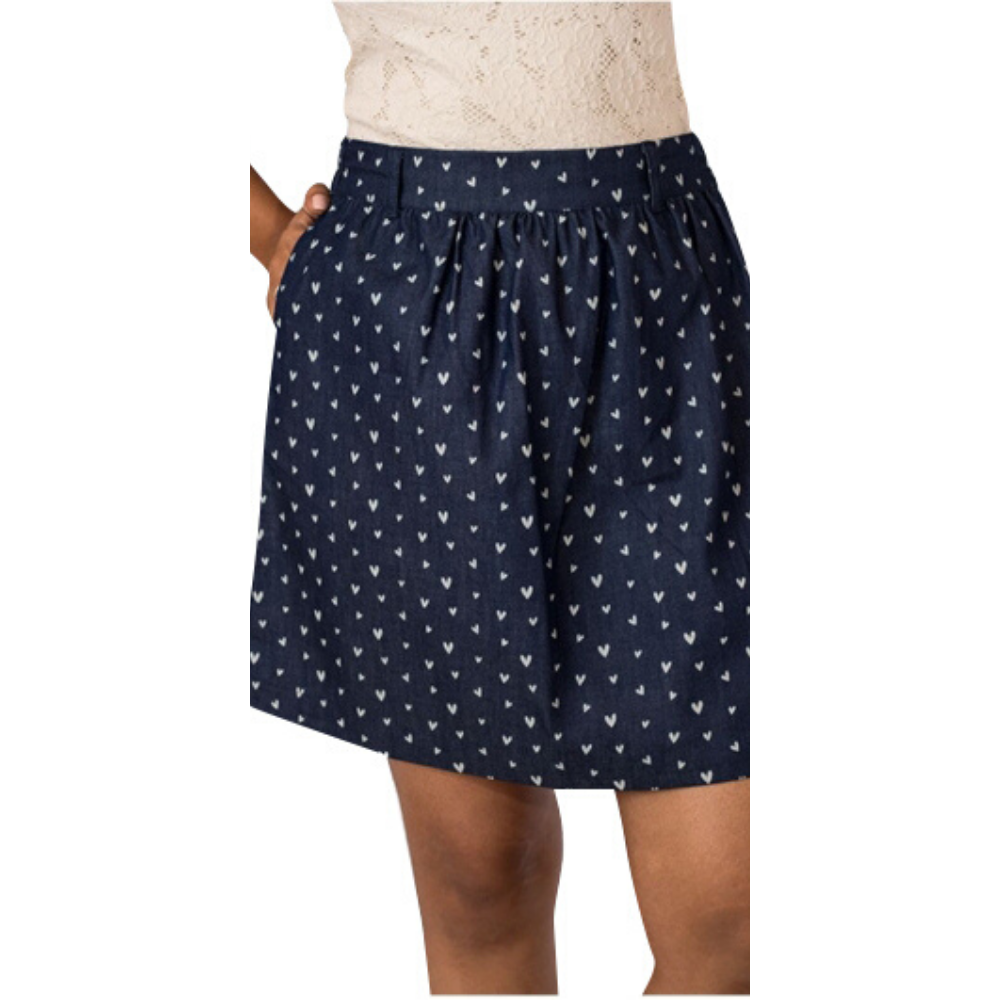 Pink Flamingo Clothing I Heart Denim Skirt M (Size Medium)