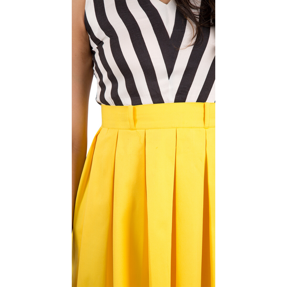 Pink Flamingo Clothing Stripes and Yellow Dress S (Size: Small)
