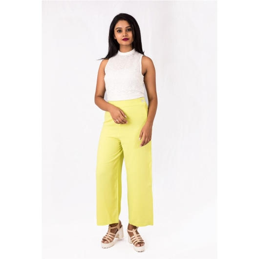 Pink Flamingo Clothing Lemon Green Palazzos