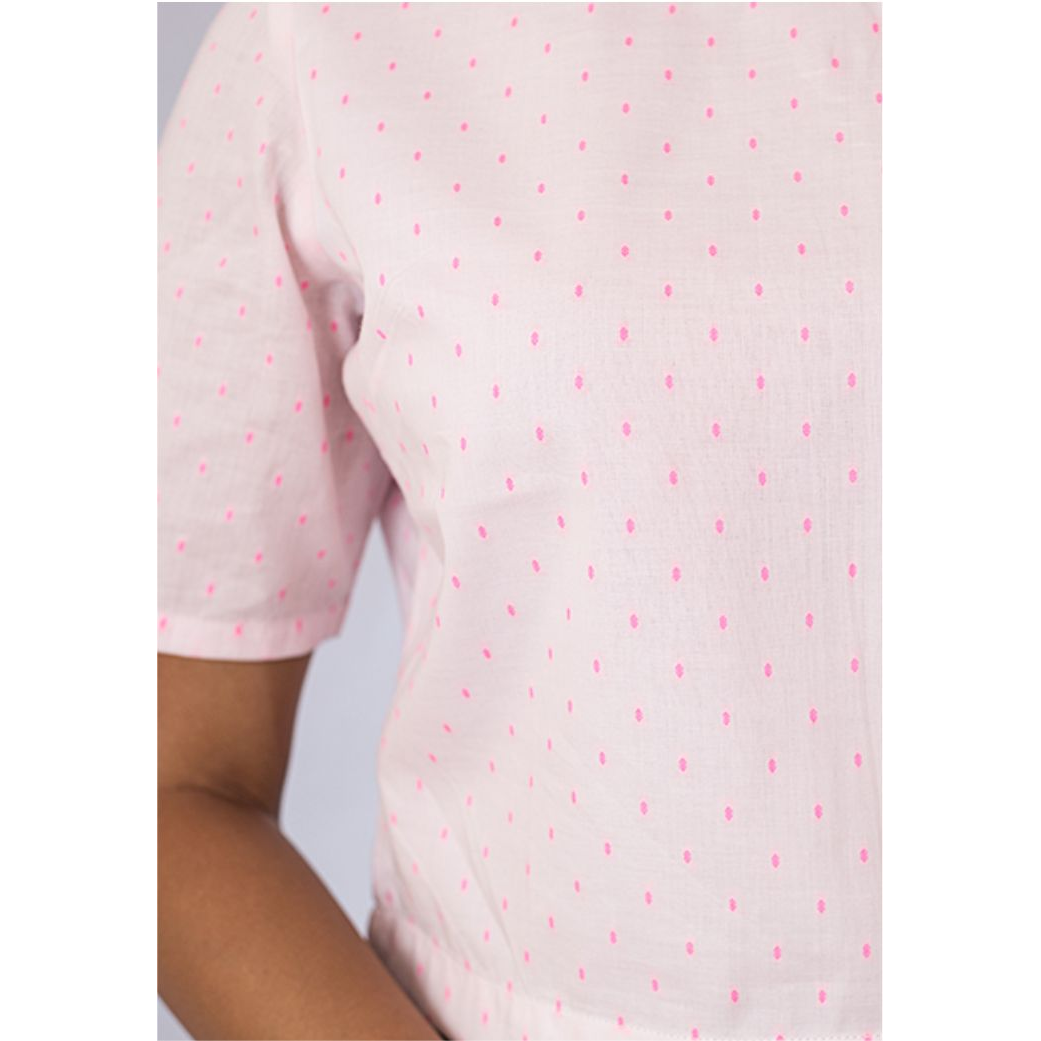 Pink Flamingo Clothing Spotted White Crop Top S (Size: Small)