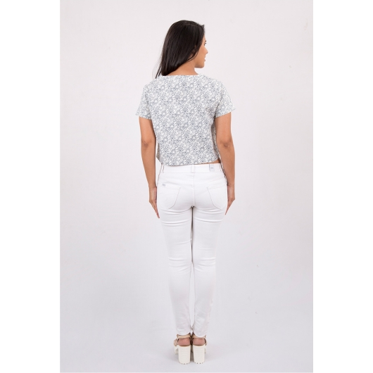 Pink Flamingo Clothing Geometric Printed Crop Top XL (Size X-Large)