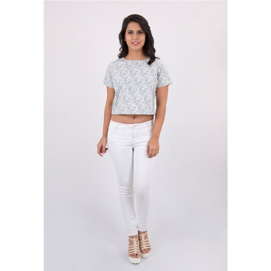 Pink Flamingo Clothing Geometric Printed Crop Top XL (Size X-Large)