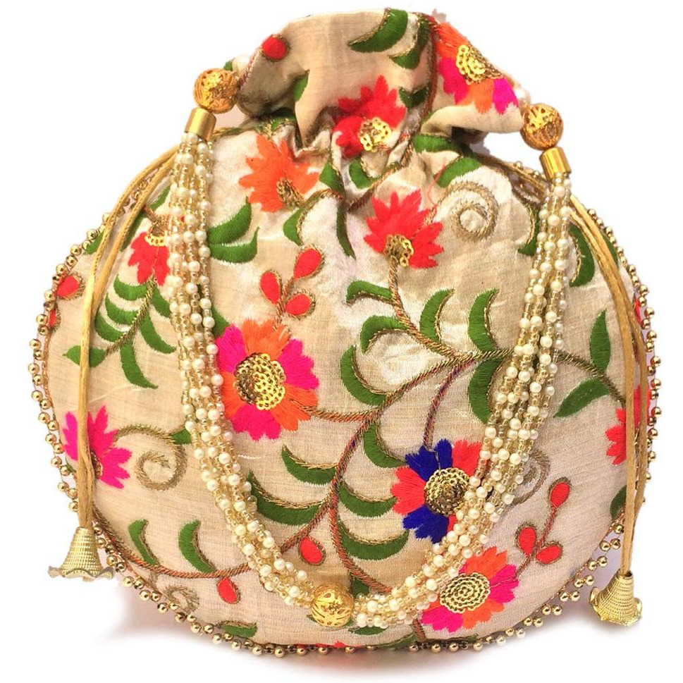 Lot Of 100 Indian Handmade Women's Embroidered Clutch Purse Potli Bag Pouch Drawstring Bag Wedding Favor Return Gift For Guests Free Ship