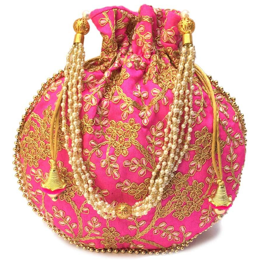 Lot Of 100 Indian Handmade Women's Embroidered Clutch Purse Potli Bag Pouch Drawstring Bag Wedding Favor Return Gift For Guests Free Ship