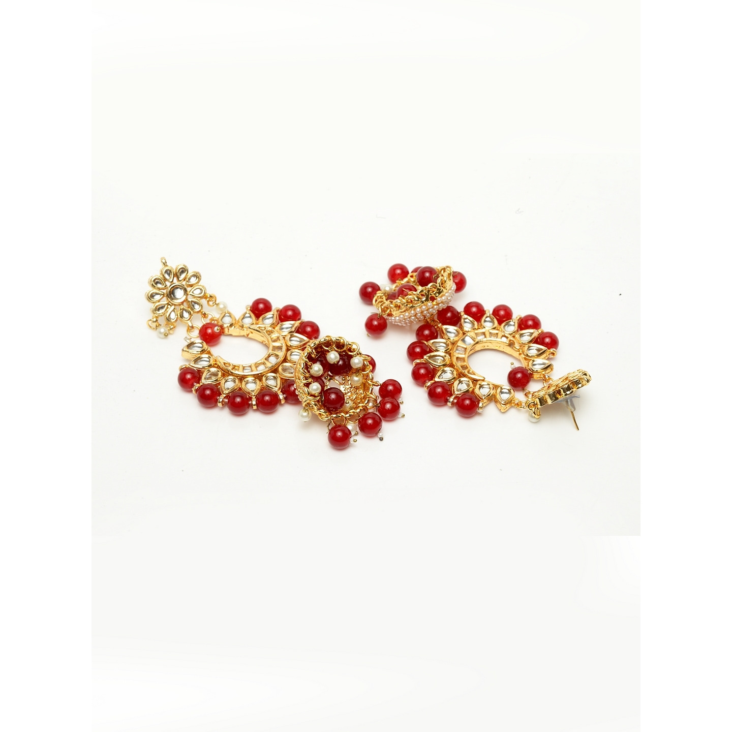 jhumki kundan bali (red)