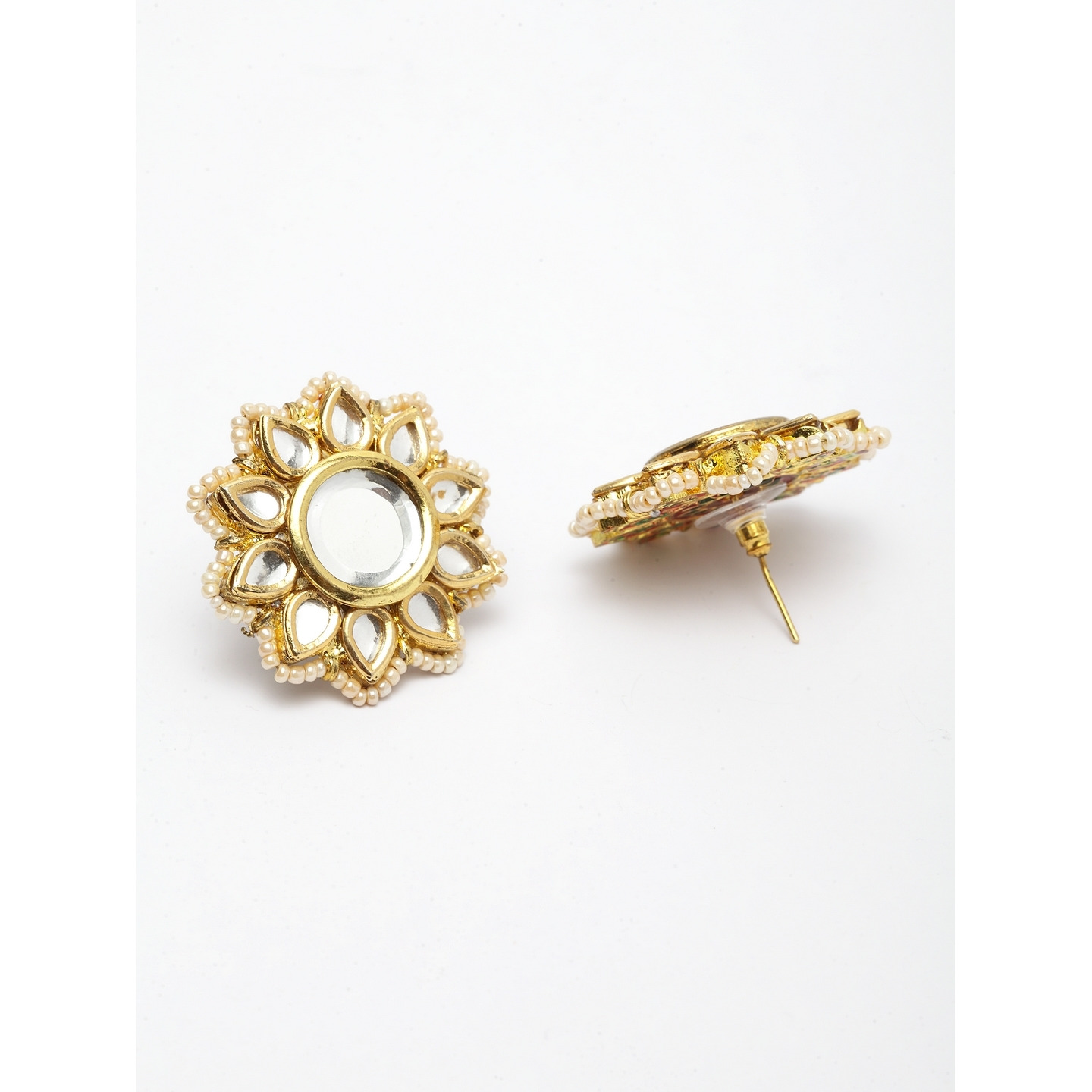 Flowery kundan studs