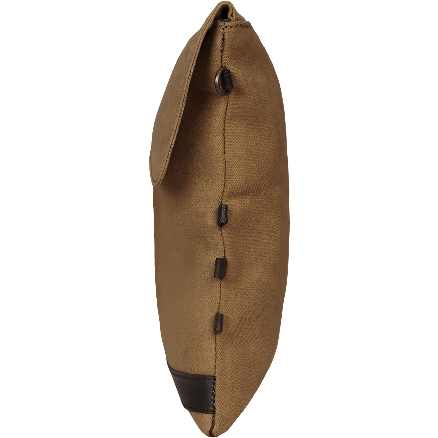 NEUDIS Genuine Leather & Recycled Stone Washed Canvas Travel Sling / Cross Body Bag for iPad & Tablet - Original - Brown