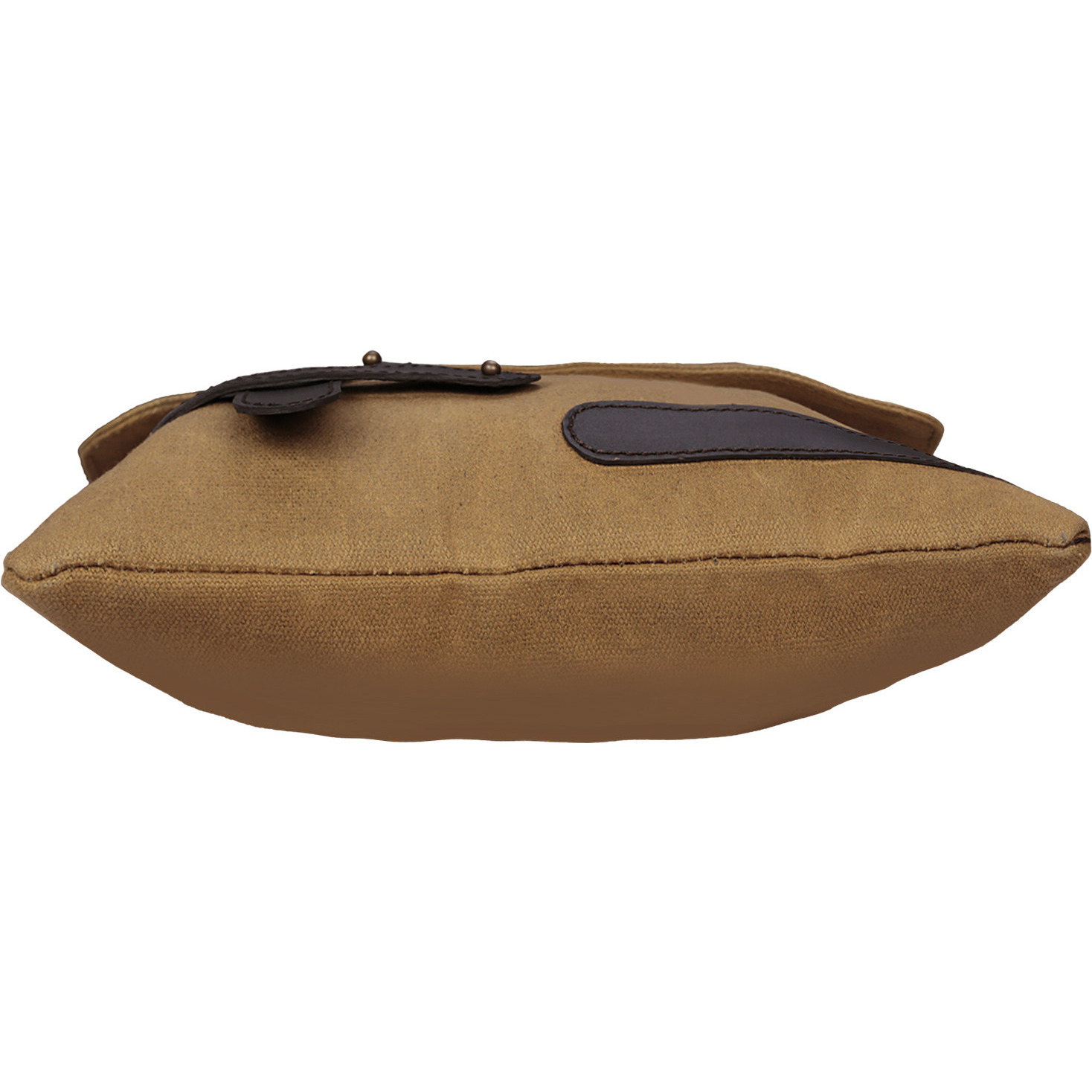 NEUDIS Genuine Leather & Recycled Stone Washed Canvas Travel Sling / Cross Body Bag for iPad & Tablet - Original - Brown