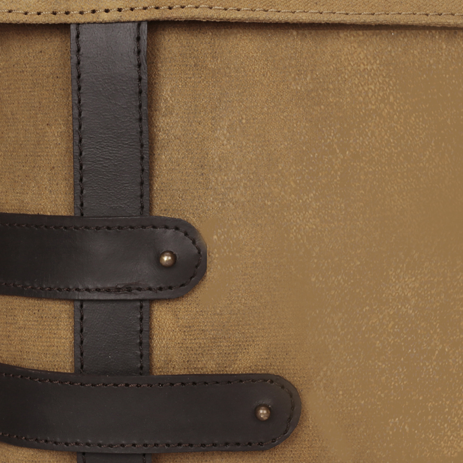 NEUDIS Genuine Leather & Recycled Stone Washed Canvas Travel Sling / Cross Body Bag for iPad & Tablet - Peace Begins With Smile - Brown