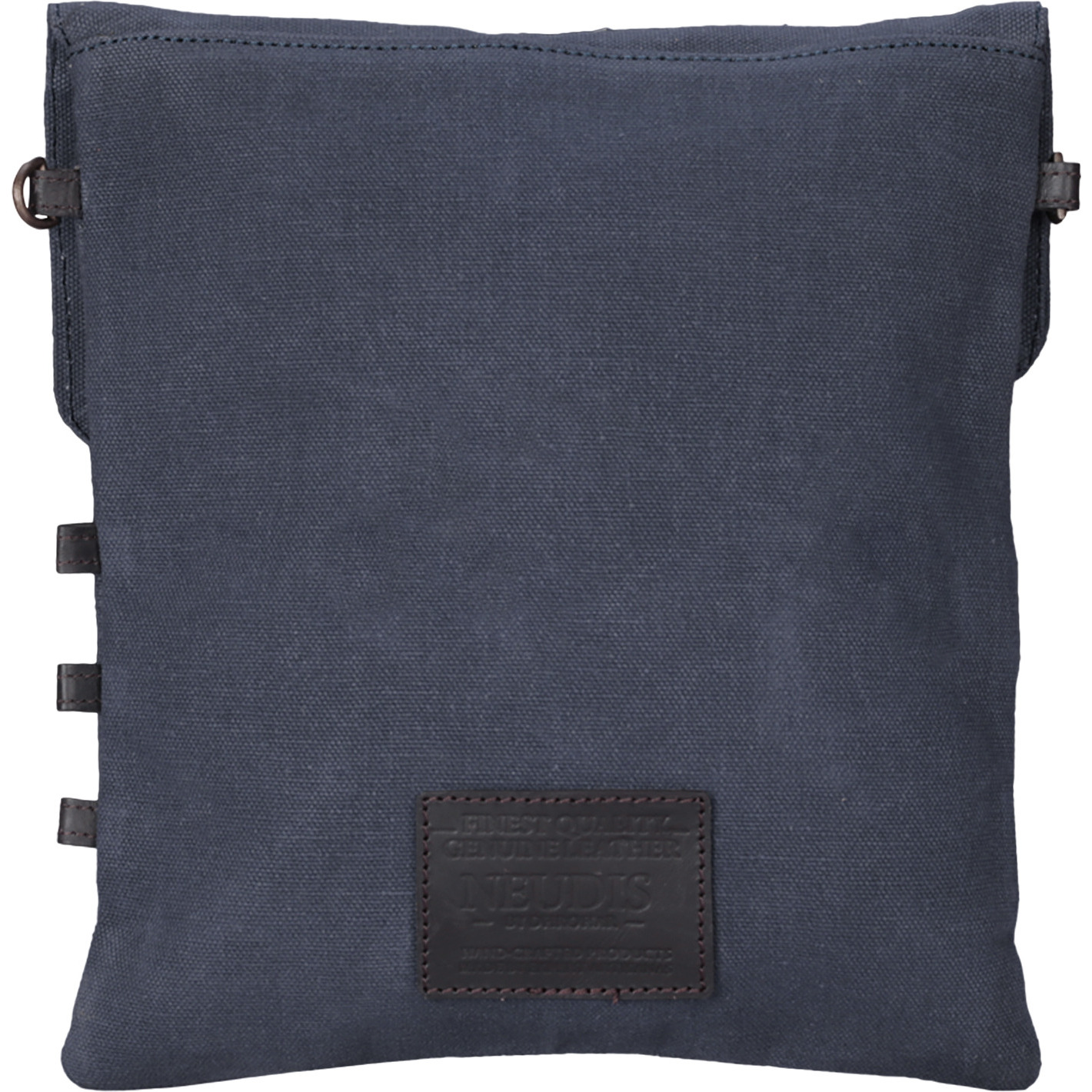 NEUDIS Genuine Leather & Recycled Stone Washed Canvas Travel Sling / Cross Body Bag for iPad & Tablet - Original - Blue