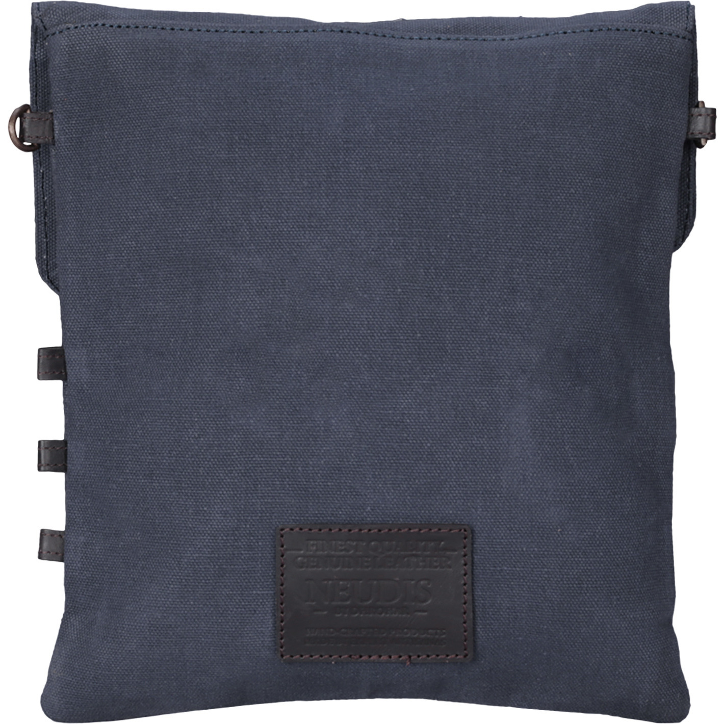 NEUDIS Genuine Leather & Recycled Stone Washed Canvas Travel Sling / Cross Body Bag for iPad & Tablet - Bike - Blue