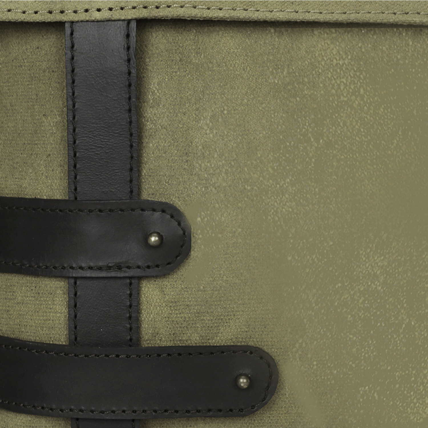 NEUDIS Genuine Leather & Recycled Stone Washed Canvas Travel Sling / Cross Body Bag for iPad & Tablet -  Peace Begins With Smile - Green