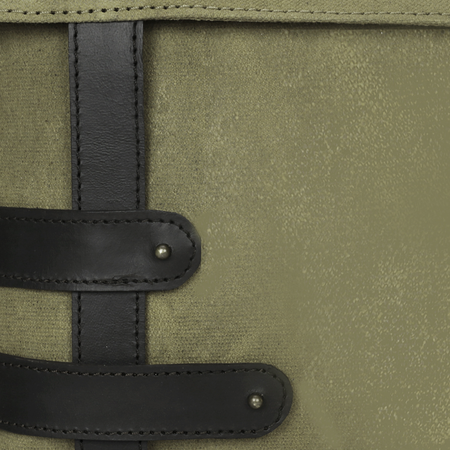 NEUDIS Genuine Leather & Recycled Stone Washed Canvas Travel Sling / Cross Body Bag for iPad & Tablet - Never Stop Dreaming - Green