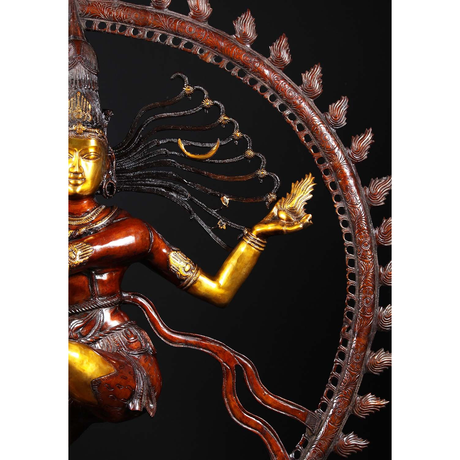 Brass Large Shiva as Lord Nataraja Statue 73 Inches