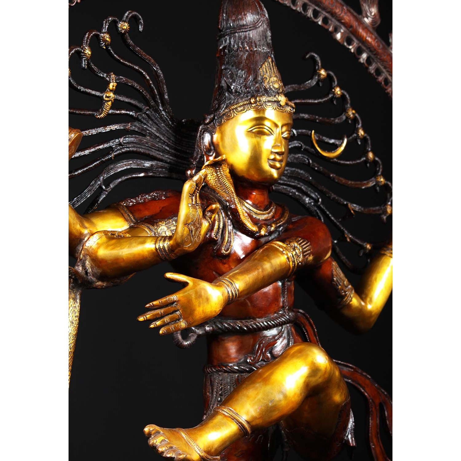 Brass Large Shiva as Lord Nataraja Statue 73 Inches