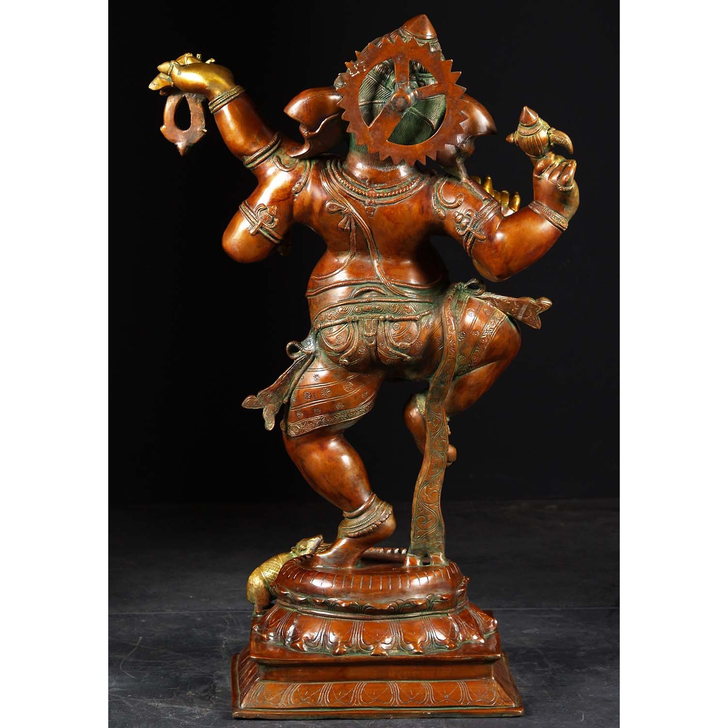 Brass Joyous Dancing Ganesha Statue 40 Inches