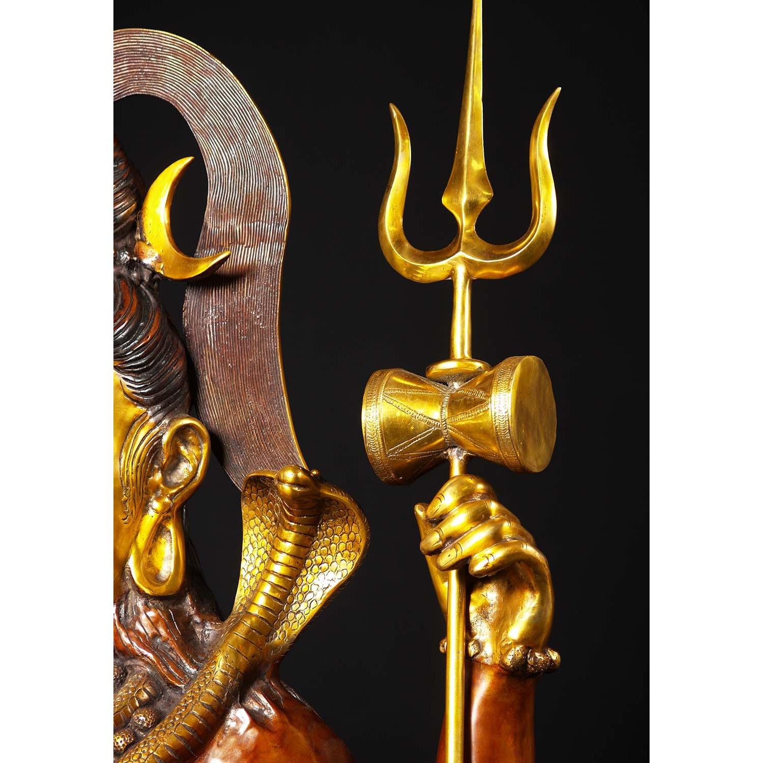 Brass Large Abhaya Mudra Shiva Statue 53 Inches